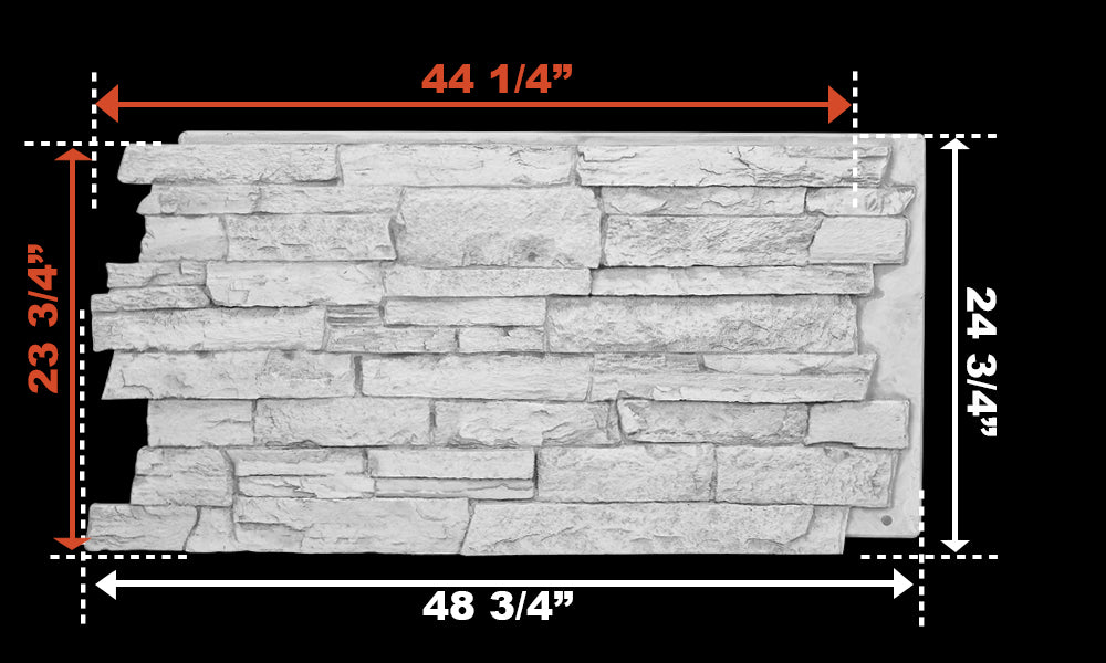 BRIGHTON WIDE STACKED STONE- 24"H x 48"W