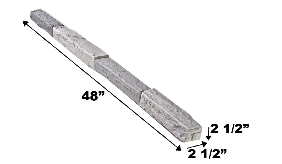 FLAT STACKED LEDGE - 2.5” x 2.5” x 48"L