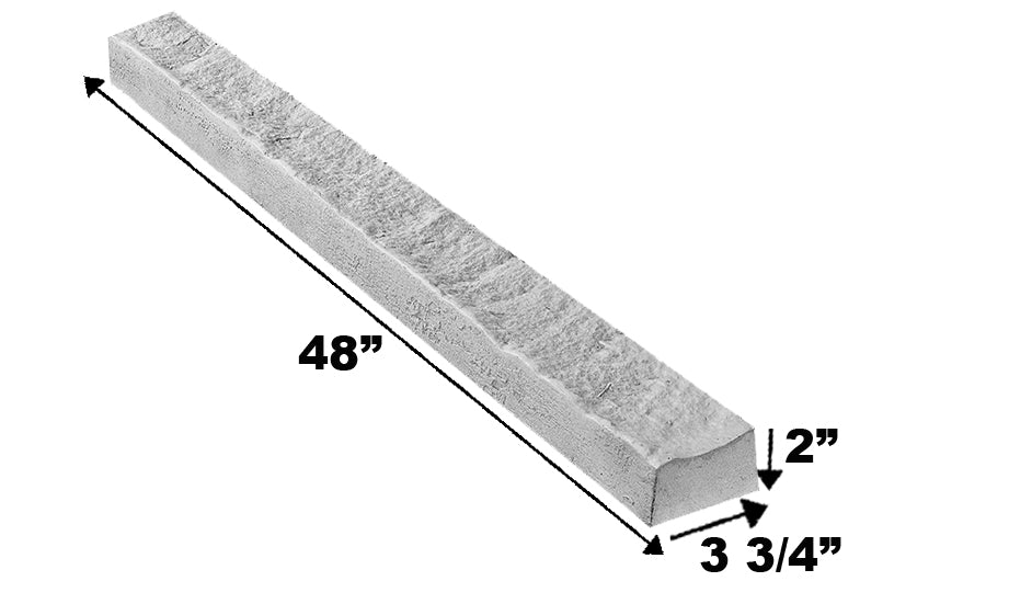 FLAT STONE TRIM - 3.75”W x 2”H x 48"L