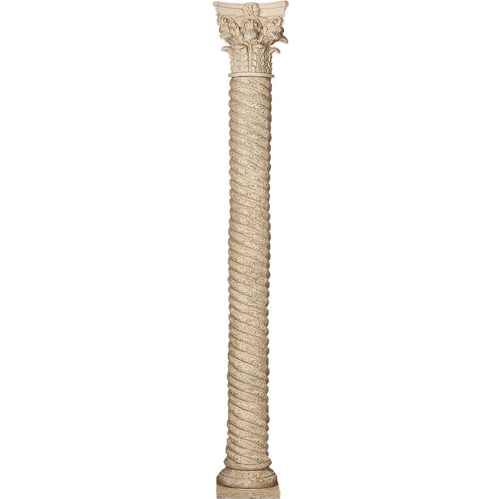 SPIRAL FULL SHAFT W/CORINTHIAN CAP & BASE (8" ONLY)