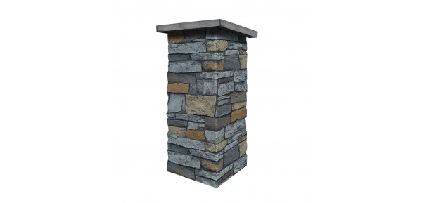 C143-BRECKENRIDGE Deep Wide Stacked Stone Column Wrap (Caps Sold Separately)