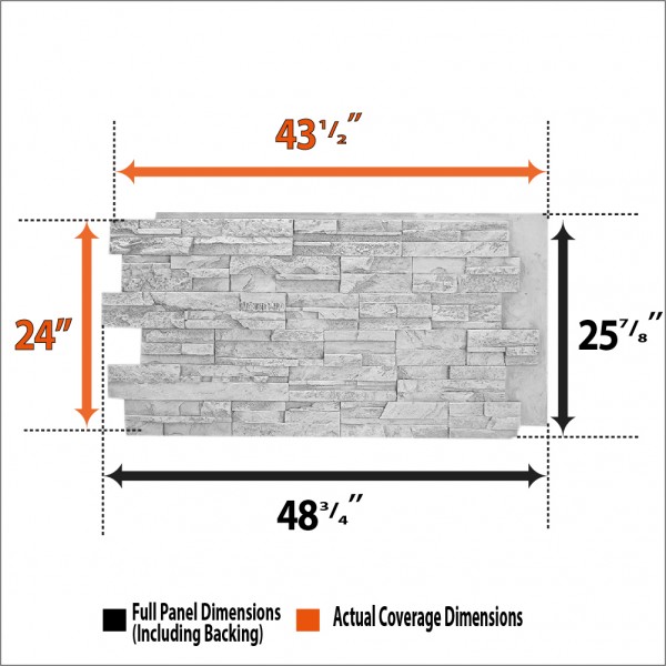 135-DURANGO Faux Stone Veneer Wall Panels - 24"H